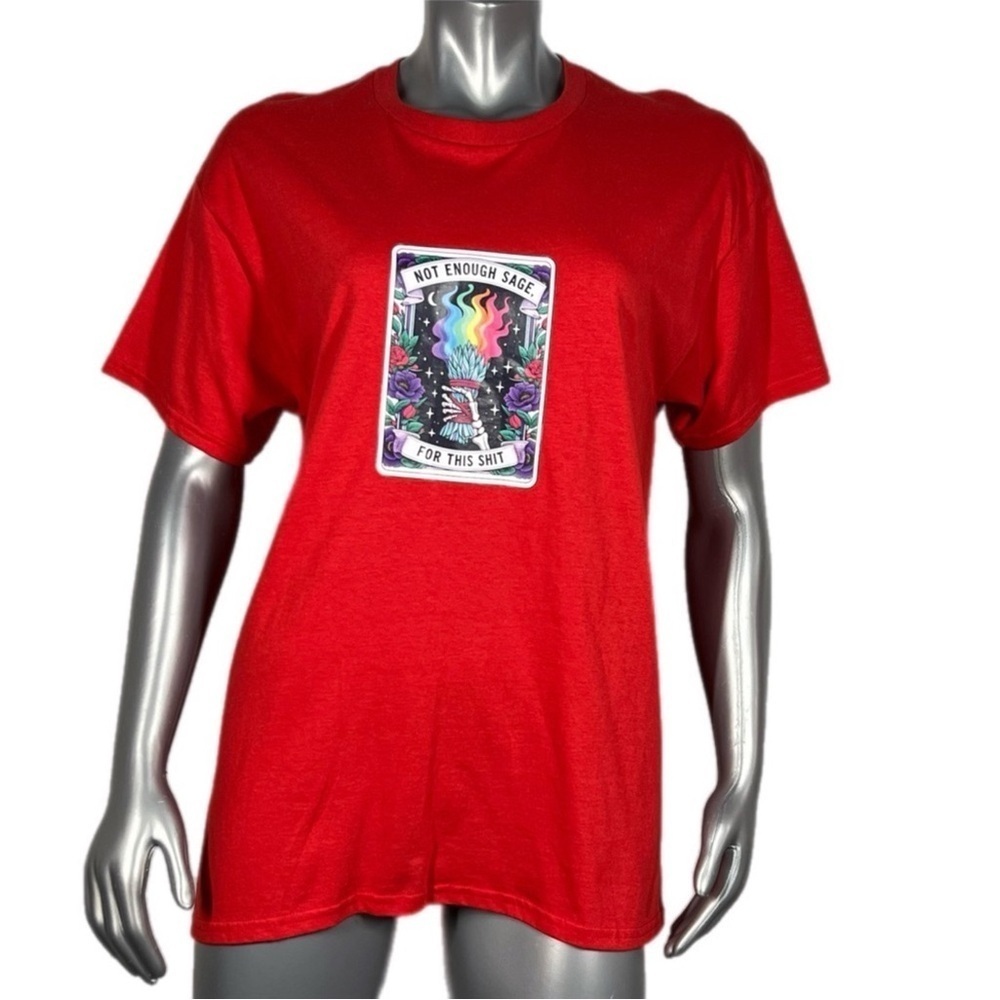 TBM | ‘Not Enough Sage For This Sh&!’ Red & Rainbow Graphic Short Sleeve T - Picture 2 of 10